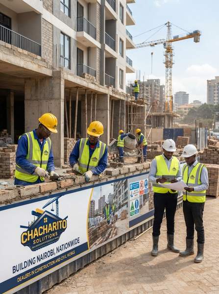 Site inspection and bricklaying supervision on a project in Nairobi